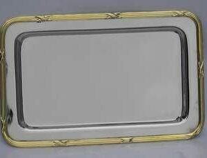 bandeja-rectangular-acero-inoxidable-moldura-bronce-lxv-nevey