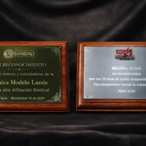 Plaquetas de Aluminio Dorado y Aluminio | Nevey Medallas