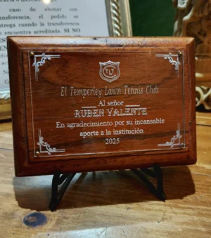 Plaqueta de acrilico personalizada