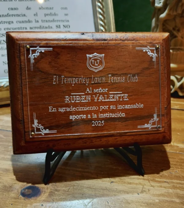 Plaqueta de acrilico personalizada