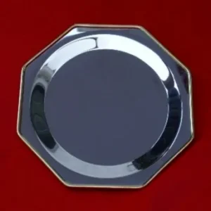 plato-homenaje-octogonal-acero-inoxidable-moldura-lisa-bronce-nevey