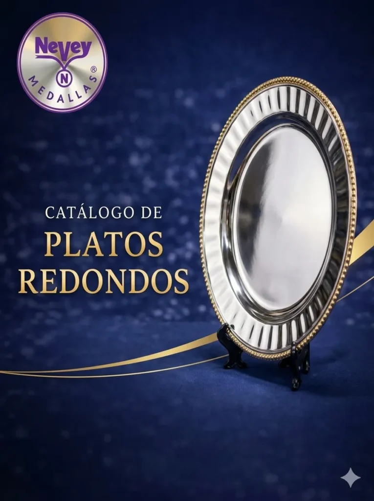 Catalogo platos redondos acero inoxidable nevey medallas