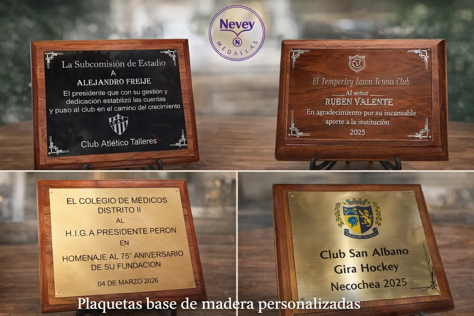 Plaquetas personalizadas con grabado y color