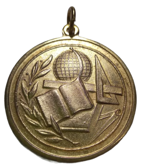Medalla de egresado bronce dorado personalizado
