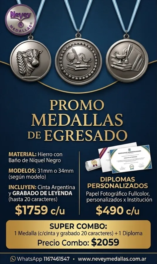 Medallas de Egresado y Diplomas Personalizados
